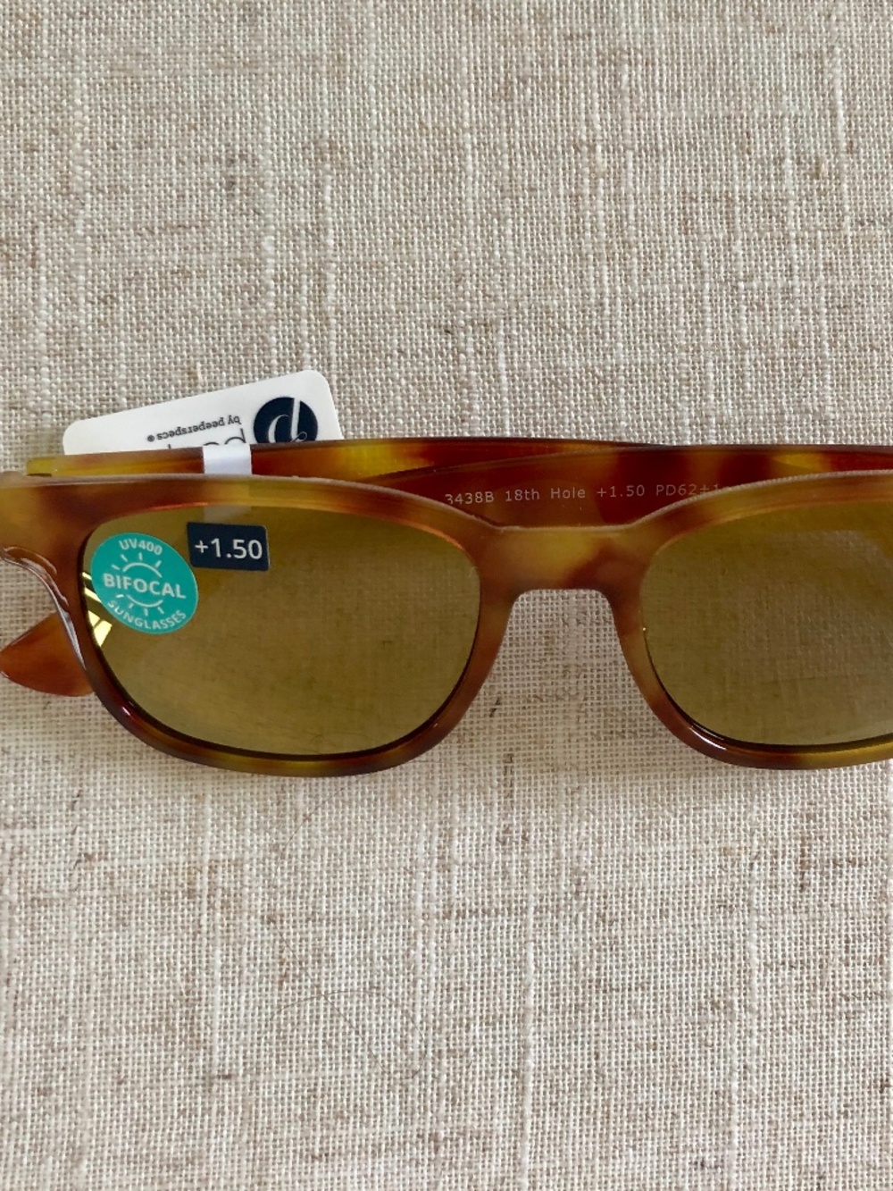 New‎ Amber Tortoise 18th Hole Mirrored Lenses Sun BIFOCALReaders +1.50